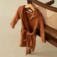 Халат детский муслиновый LoveLife (4 года, рост 104-110 см), цвет корицы, 100% хлопок, 235 гр/м2