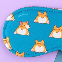 Маска для сна «Корги», 19.3×9.5 см, голубая