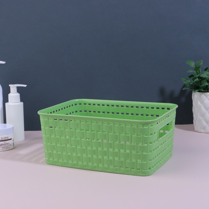 Органайзер для хранения, с ручками, 1 секция, 24.5×18.5×10.5 см, МИКС