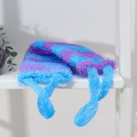 Мочалка для тела Доляна «Махровая», 12×41 см, широкая полоса, МИКС