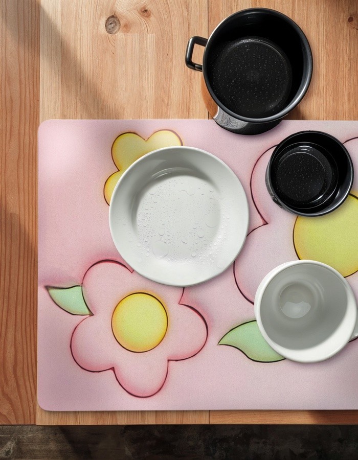 Коврик для дома Доляна Pink Flowers, влаговпитывающий, 40×60 см, розовый