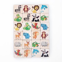 Мемори «Дикие животные» 24 деревянных элемента