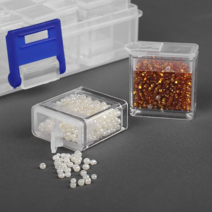 Органайзер для хранения мелочей, 24 баночки, 13×10×3.5 см, прозрачный