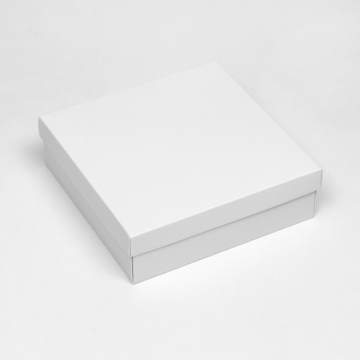 Коробка подарочная складная, упаковка, крышка - дно, белая, 20×20×6 см