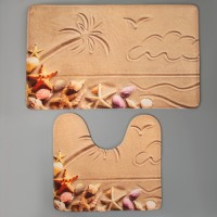 Набор ковриков для ванной и туалета Доляна «Пляж», 2 шт: 40×45, 45×75 см