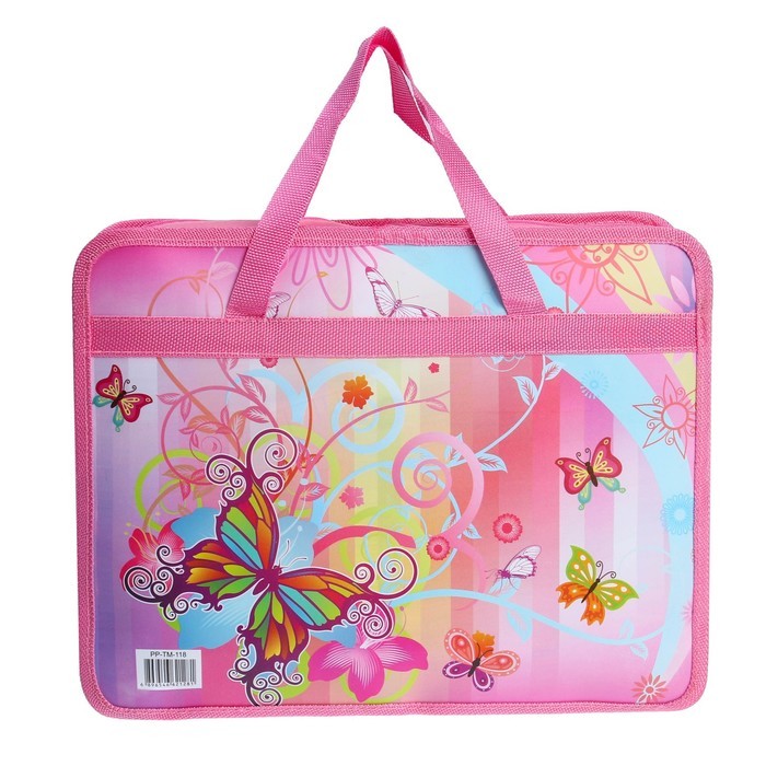 Папка с ручками пластиковая А4, 37 х 22 х 5 см "Фантазия", МИКС