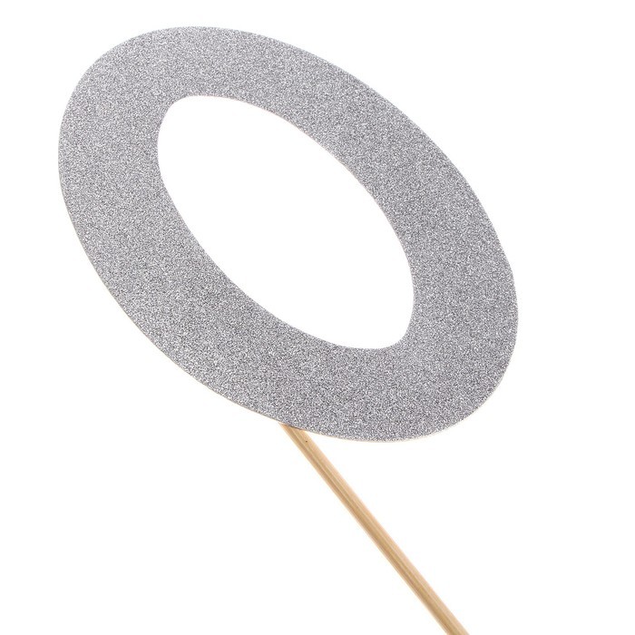 Топпер в торт «0», цвет серебро