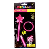 Неоновые аксессуары, набор 4 предмета: жезл, браслет, кольцо, подвеска, цвета МИКС