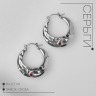Серьги со стразами «Блеск вечера» граница, красные в серебре