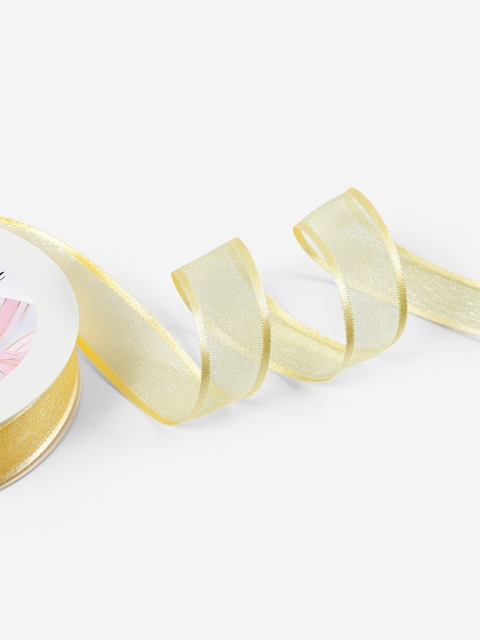 Лента декоративная, капроновая/атласная, 20 мм, 18±1 м, ванильная