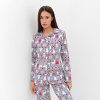 Пижама новогодняя женская (рубашка, брюки) KAFTAN «Скандинавия», размер 44-46