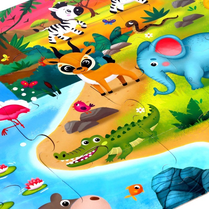 Напольный пазл «Такие разные зверята»