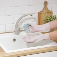 Перчатки хозяйственные Raccoon с щётками, ПВХ, 90 г, размер L, белые