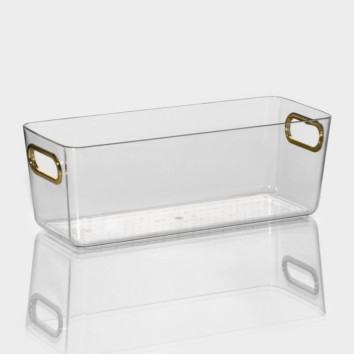 Контейнер для хранения LaDо́m «Нежность», 28×11×9.5 см, прозрачный