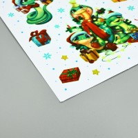 Интерьерная наклейка со светящимся слоем «Новогодние змеи 2025», 21 х 29.7 см