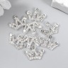 Декор для творчества металл "Корона" серебро, стразы 1,4х2 см
