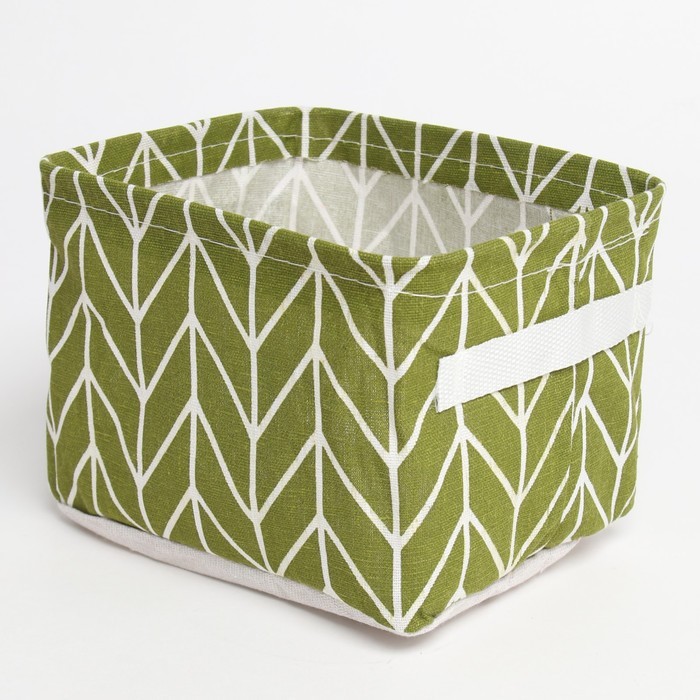 Текстильная корзинка Доляна, зелёная, 12×15×20 см