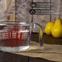 Кувшин мерный из жаропрочного стекла Доляна, 1 л