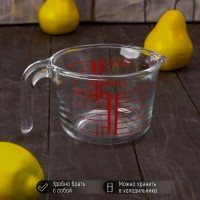 Кувшин мерный из жаропрочного стекла Доляна, 1 л