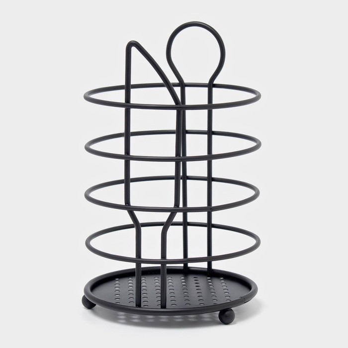 Сушилка для столовых приборов Доляна, 17×10.5×10.5 см, чёрная