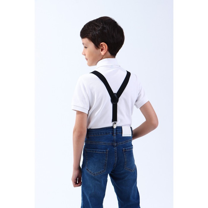 Подтяжки детские, ширина 2.5 см, цвет чёрный