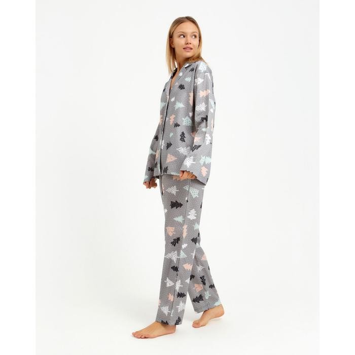 Пижама (рубашка, брюки) женская KAFTAN «Елки», размер 40-42