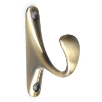 Крючок мебельный ТУНДРА TKO024, однорожковый, бронза, 2 шт.