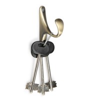 Крючок мебельный ТУНДРА TKO024, однорожковый, бронза, 2 шт.