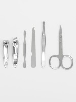 Набор маникюрный «Нежность», 6 предметов, в футляре, голубой