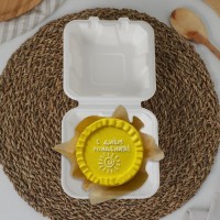 Ланч-бокс для бенто-торта и бургера, 450 мл, 15,2×15,4×8,8 см, сахарный тростник