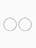 Серьги кольца QF «Классика», d=5 см, цвет серебро