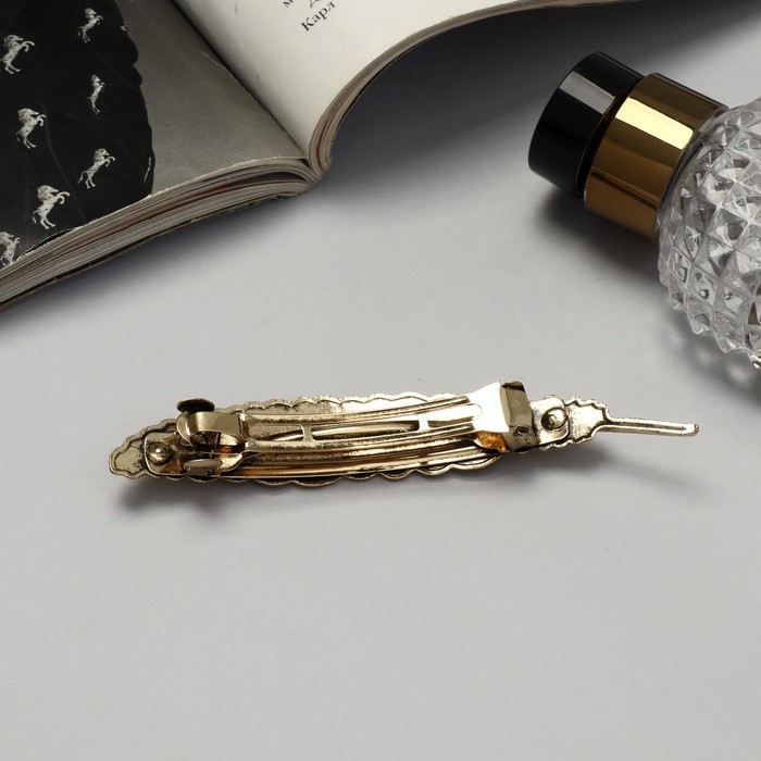 Заколка-автомат для волос "Либерти" перо, 11 см, золото