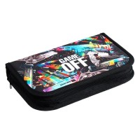 Пенал 1 секция, 130×210×40 мм, 2 откидные планки, тканевый, Calligrata TOP, Content Game