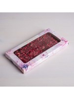 Коробка для шоколада, кондитерская упаковка с окном, Sweet, 17.3×8.8×1.5 см