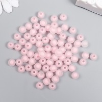 Бусины пластик "Розовые" матовые 20 гр d=0,8 см