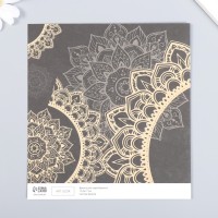 Бумага для скрапбукинга "Мандала на чёрном" плотность 180 гр 30,5х32 см