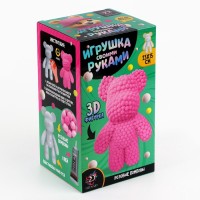 Игрушка помпонами «Медведь», розовый