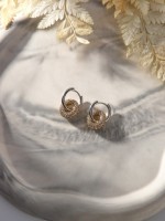 Серьги со съёмным элементом «Трансформер» круги, цвет серебро с золотом