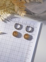 Серьги со съёмным элементом «Трансформер» круги, цвет серебро с золотом