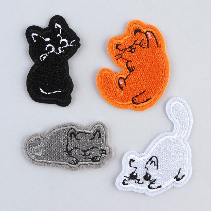 Термонаклейки на одежду «Котики», 4 шт.