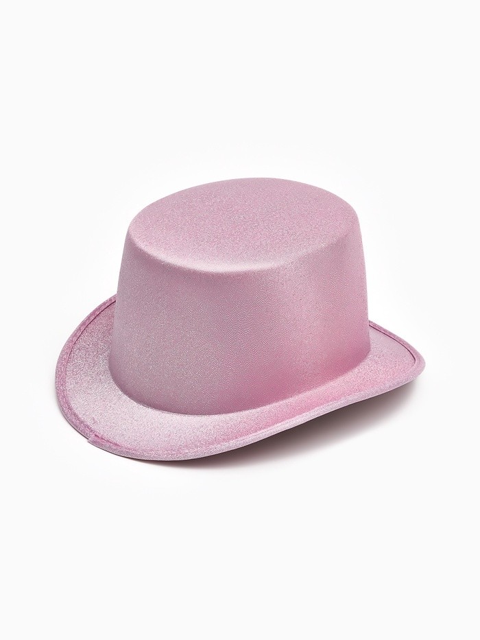 Карнавальная шляпа «Цилиндр», розовая с блёстками, р-р. 56-58