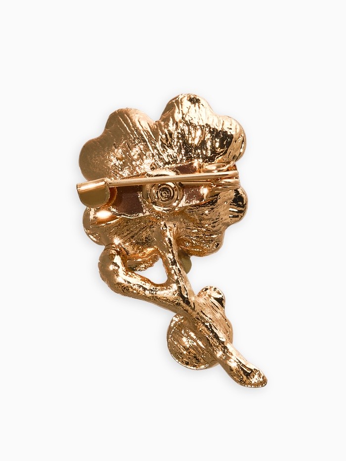 Брошь «Цветы ромашки с божьей коровкой», цветная в золоте