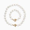 Набор 2 предмета: бусы, браслет «Жемчуг барочный. Сердечки», 40/18 см, белый в золоте