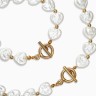Набор 2 предмета: бусы, браслет «Жемчуг барочный. Сердечки», 40/18 см, белый в золоте
