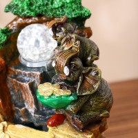 Фонтан слоны с монетками в чаше 20х13 см (с подсветкой)