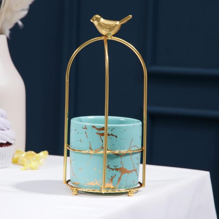 Конфетница «Изумруд.Птичка», 220 мл, 9×20,5 см