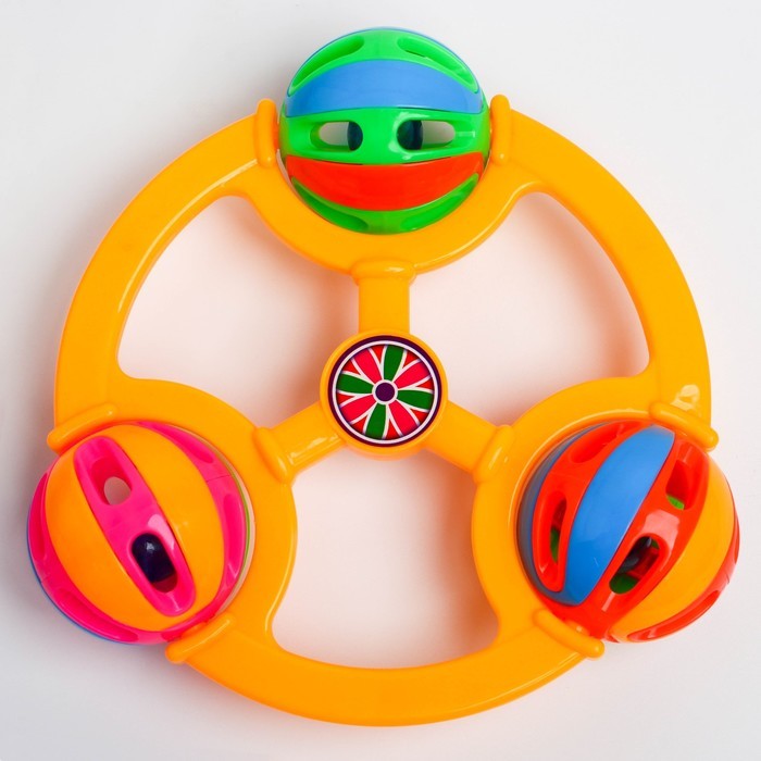 Погремушка «Бубенчик 3 шарика», цвет МИКС