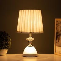 Лампа настольная "Ким" 1х40Вт Е27 1х5Вт LED белый/золото 23х23х40см