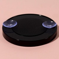 Зеркало макияжное, увеличение × 3, на присосках, d 9 см, цвет чёрный