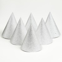 Карнавальный колпак «Блеск», набор 6 шт., цвет серебро